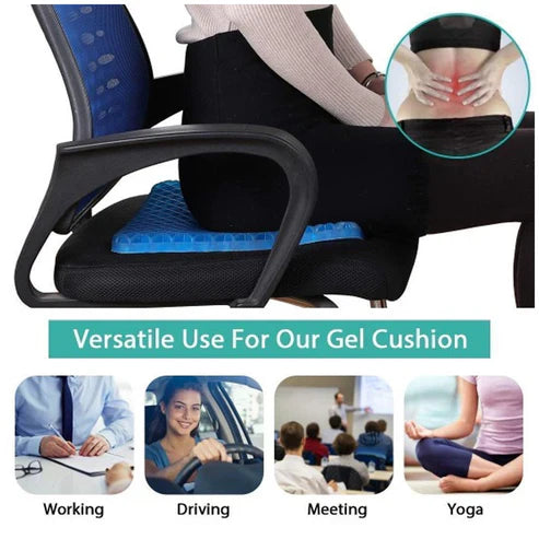 Gel Orthopedic Seat Cushion for Office Chair, Wheelchair, or Home Rubber Cushion for Back Pain